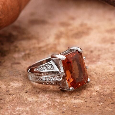 Sultan Taşlı Tasarım Gümüş Yüzük 1749