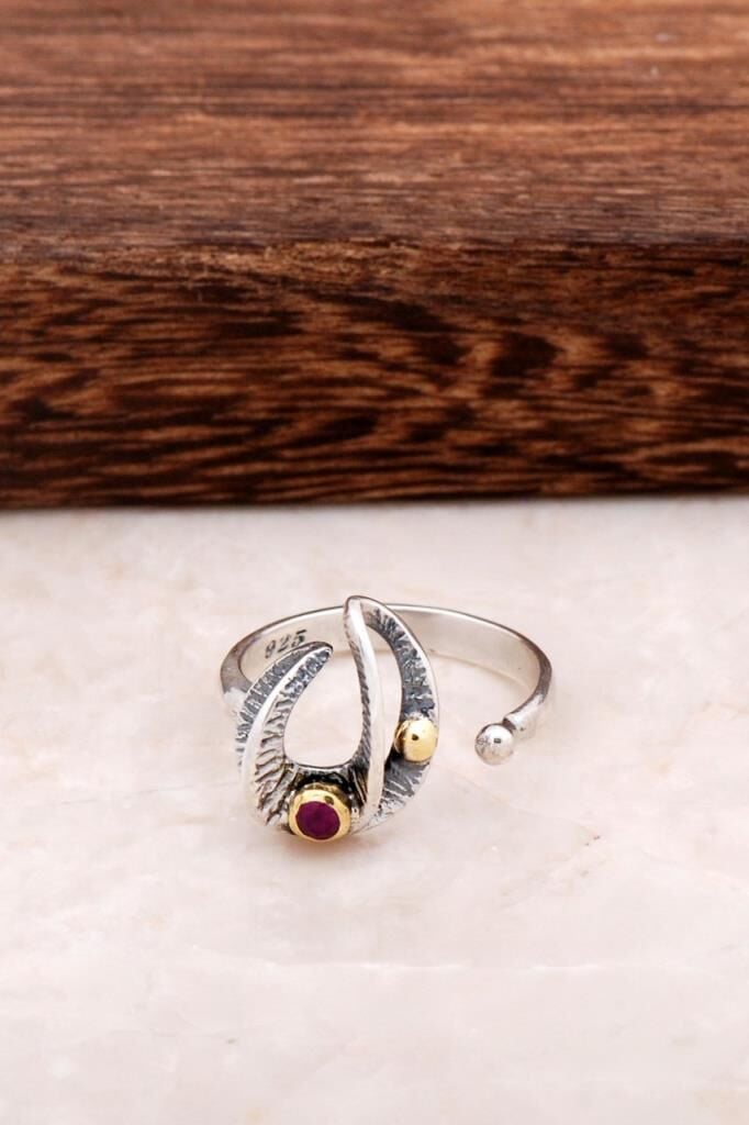 Çekiç Dövme Tasarım Gümüş Yüzük 2873