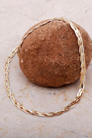 İtalyan Ezme 7 Mm Altın Kaplama Rose Gümüş Kolye 7923