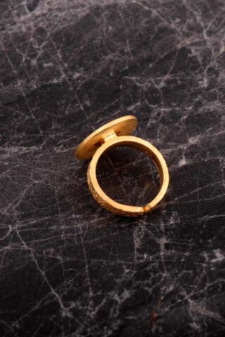 Anadolu Motifli Elişi Altın Kaplama Gümüş Yüzük 5975