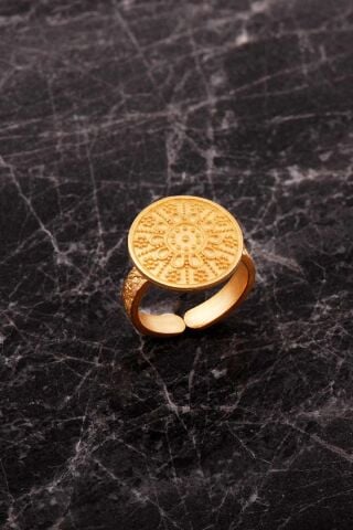 Mardin Güneşi Elişi Altın Kaplama 925 Ayar Gümüş Yüzük 5976