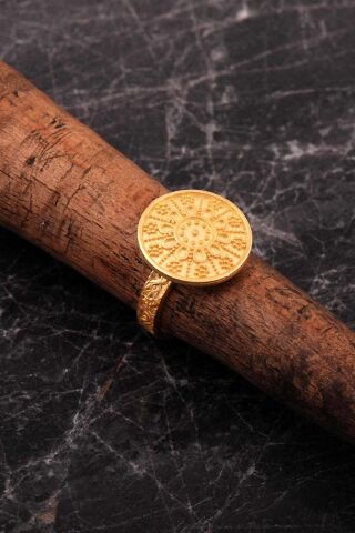 Mardin Güneşi Elişi Altın Kaplama 925 Ayar Gümüş Yüzük 5976