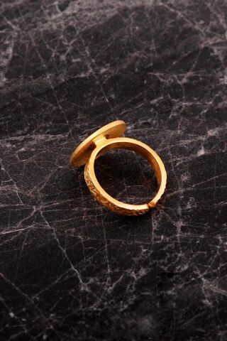 Mardin Güneşi Elişi Altın Kaplama 925 Ayar Gümüş Yüzük 5976