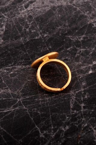 Laleli Elişi Altın Kaplama Gümüş Yüzük 5977