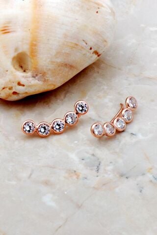 Su Yolu Rose Gümüş Küpe 5283