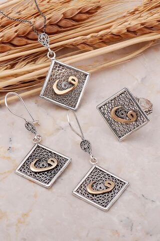 Vavlı Telkari Elişi Gümüş Set 2397