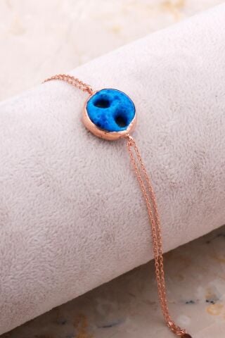 Süryani Nazar Boncuğu Rose Gümüş Bileklik 4294