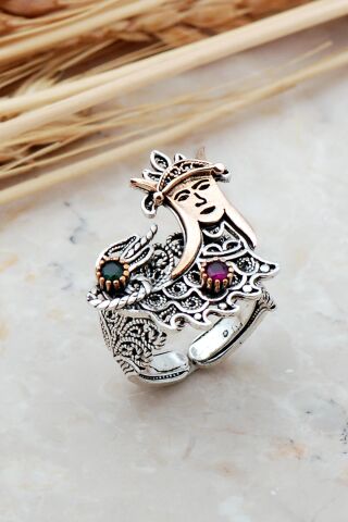 Şahmeran Telkari Elişi Gümüş Yüzük 3225