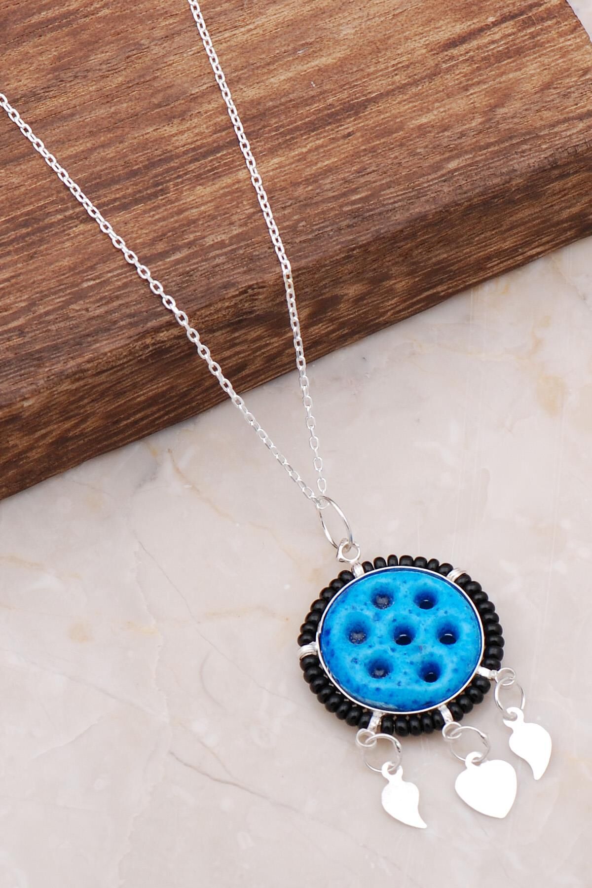 Süryani Nazar Boncuğu Gümüş Kolye 3666