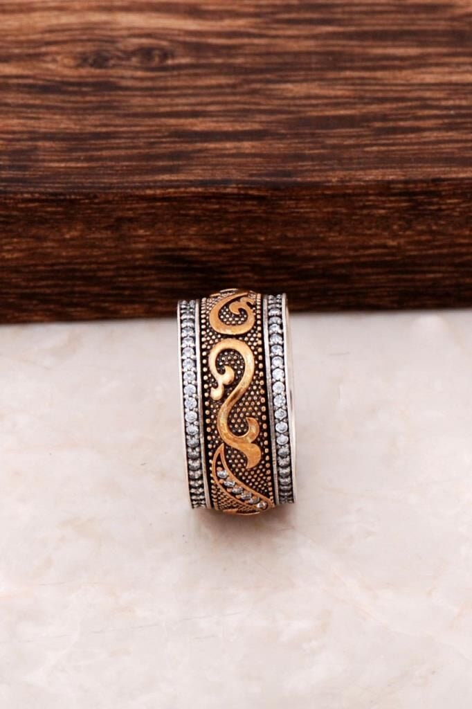 Zirkon Taşlı Elişi Gümüş Alyans 942