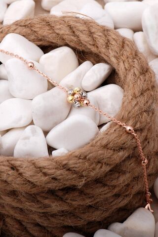 Dorika Toplu Rose 925 Ayar Gümüş Bileklik 3967