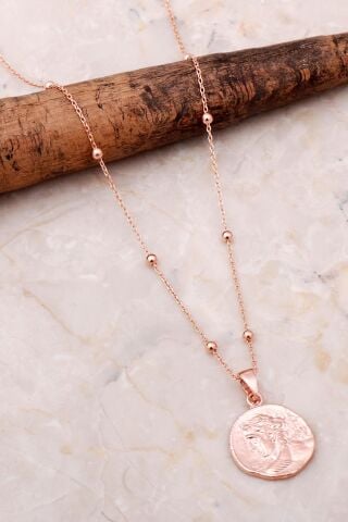 Rose Gümüş Dorissa Madalyon Kolye 6918