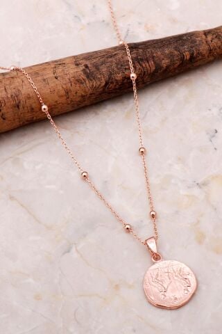 Dorika Rose 925 Ayar Gümüş Madalyon Kolye 6918