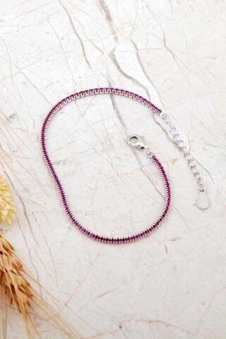 Su Yolu İnce Rodyumlu Gümüş Bileklik 4801