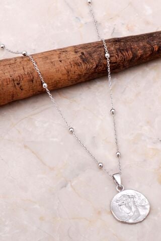 Madalyon Dorissa Gümüş Kolye 6919