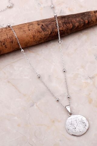 Madalyon Dorissa Gümüş Kolye 6919