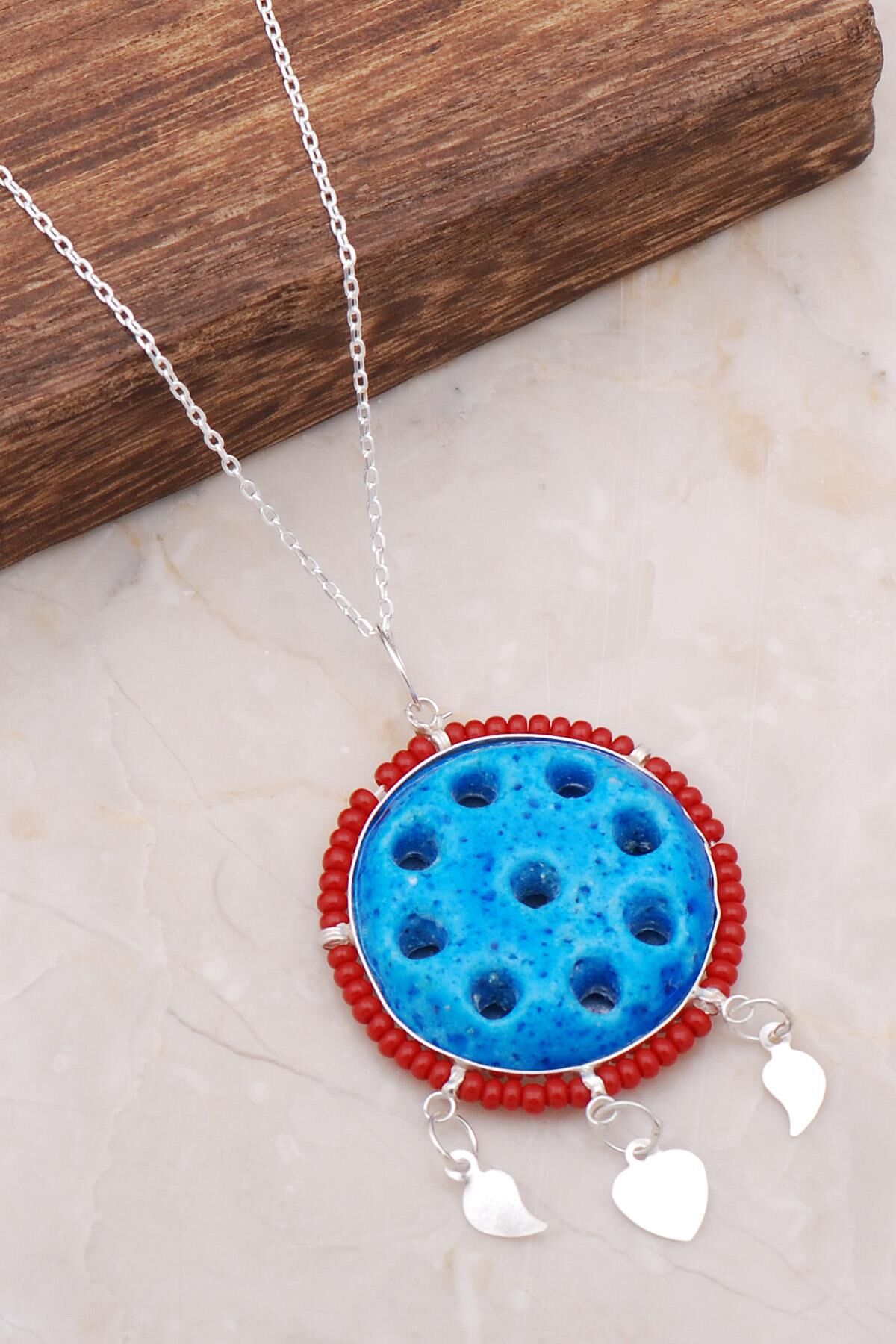 Süryani Nazar Boncuğu Dokuz Gözlü Gümüş Kolye 3673