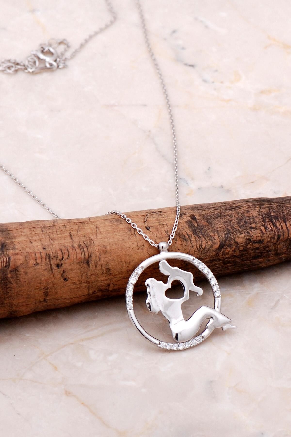 Anne Ve Çocuk Model Gümüş Kolye 6920