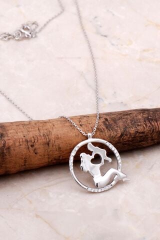 Anne Ve Çocuk Model Gümüş Kolye 6920