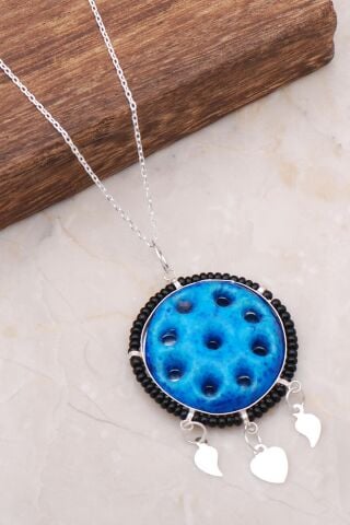 Süryani Nazar Boncuğu Dokuz Gözlü Gümüş Kolye 3677