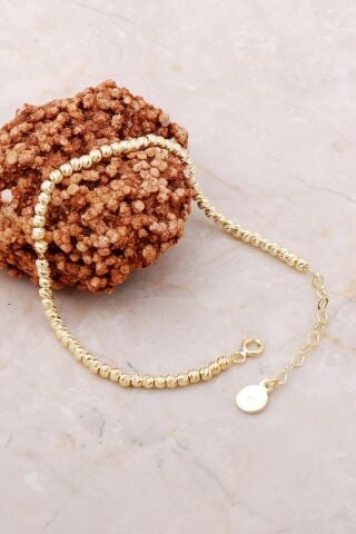 Dorika Altın Yaldızlı 925 Ayar Gümüş Bileklik 3735