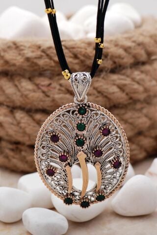 Elif Harfi Telkari Elişi Gümüş Kolye 7403