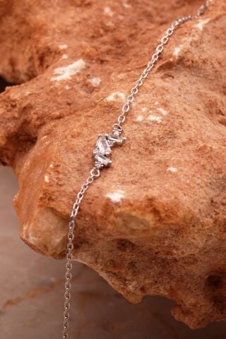 Baget Tasarım Mini Rodyumlu Gümüş Bileklik 4628