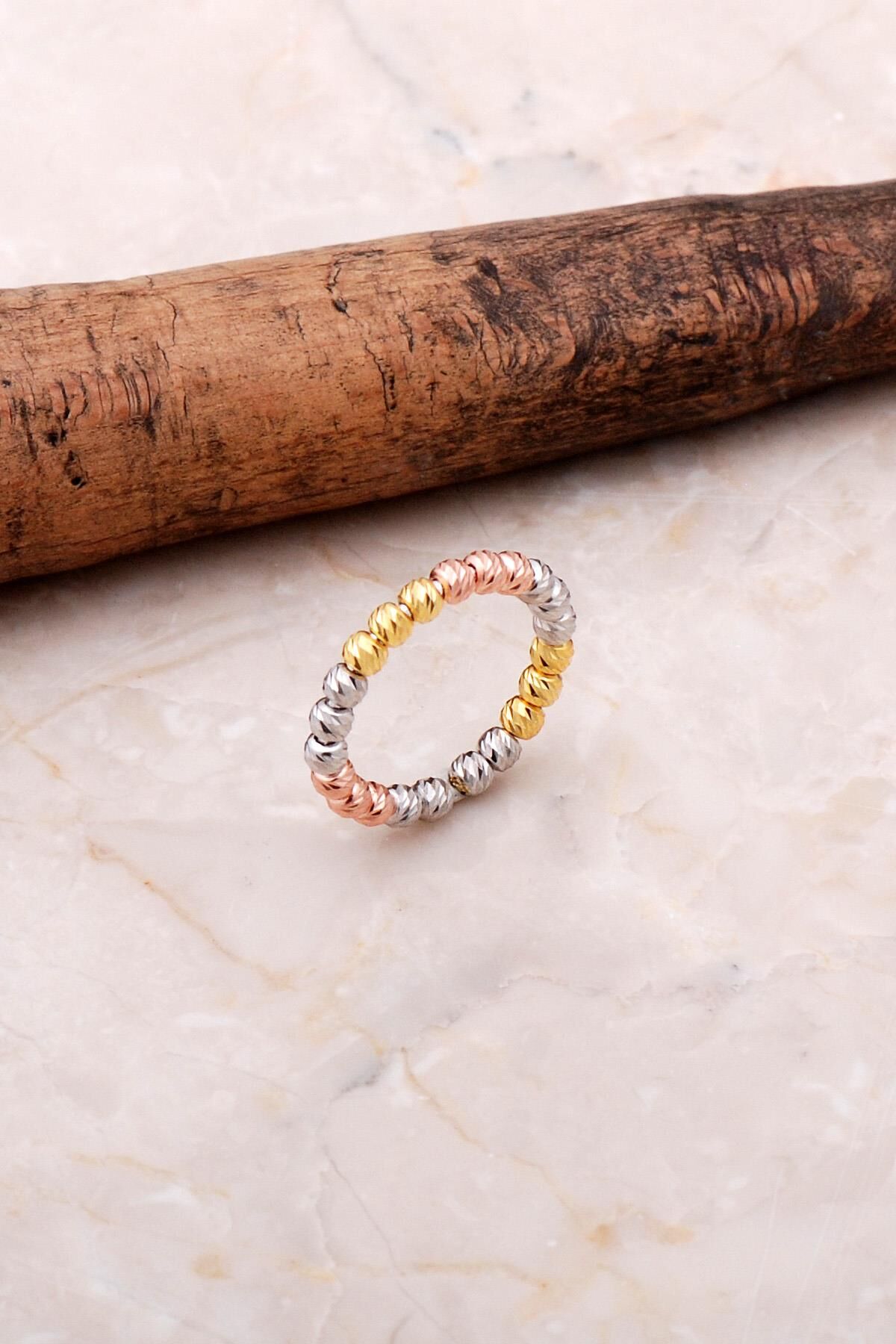 Dorissa Altın Yaldızlı Ve Rose Gümüş Tamtur Yüzük 3056