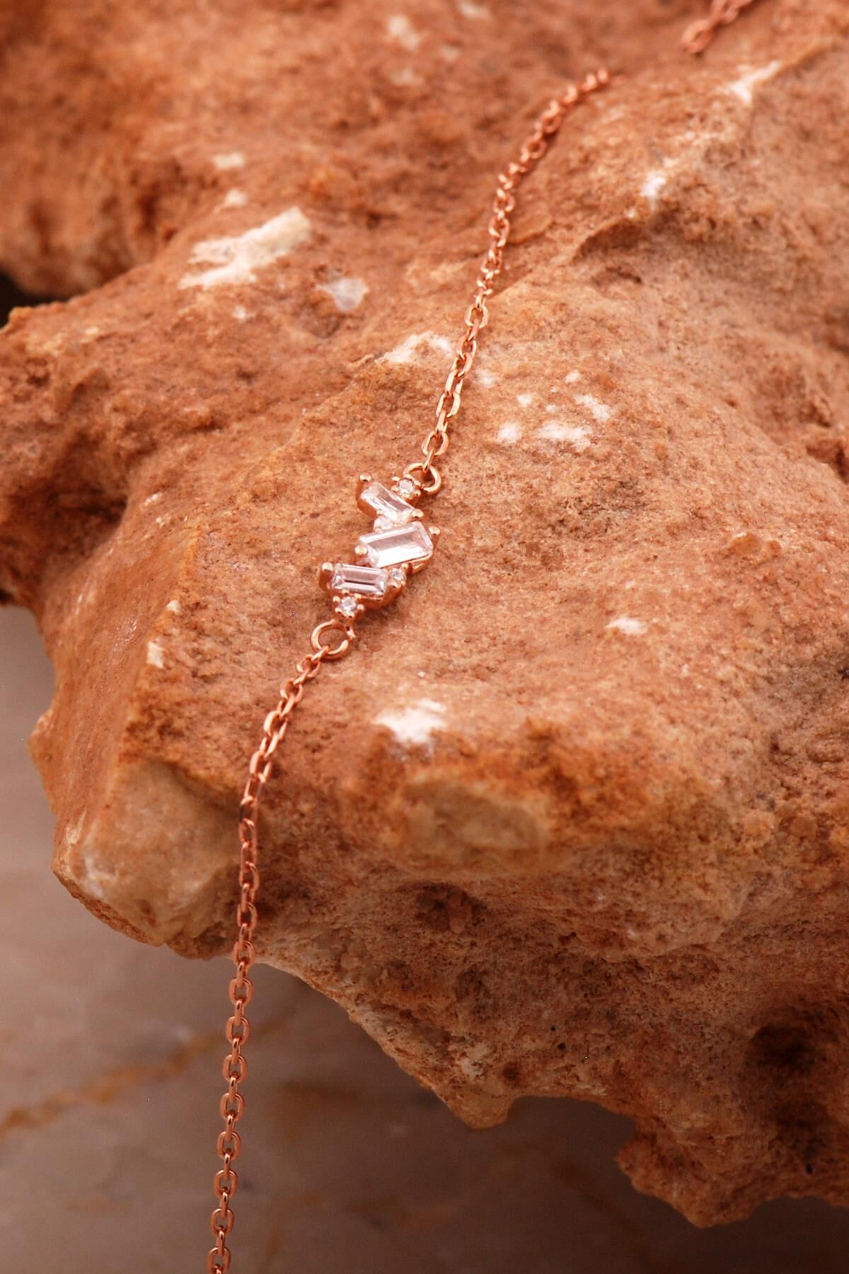 Baget Tasarım Mini Rose Gümüş Bileklik 4630