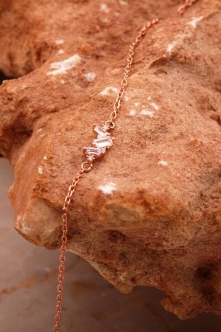 Baget Tasarım Mini Rose Gümüş Bileklik 4630