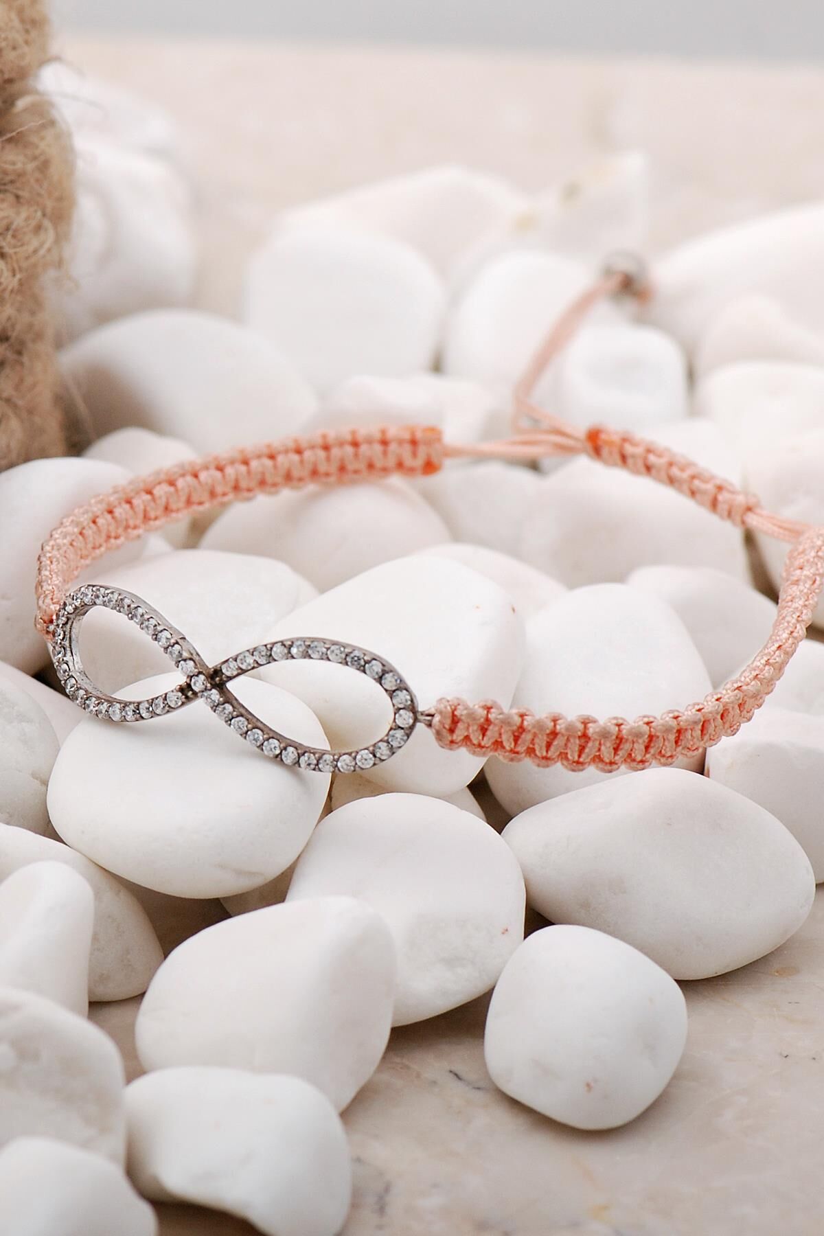 Sonsuzluk Makrome Gümüş Bileklik 3855