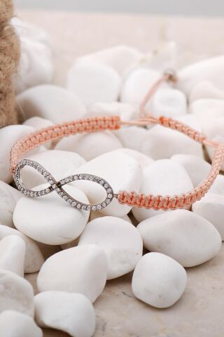 Sonsuzluk Makrome Gümüş Bileklik 3855