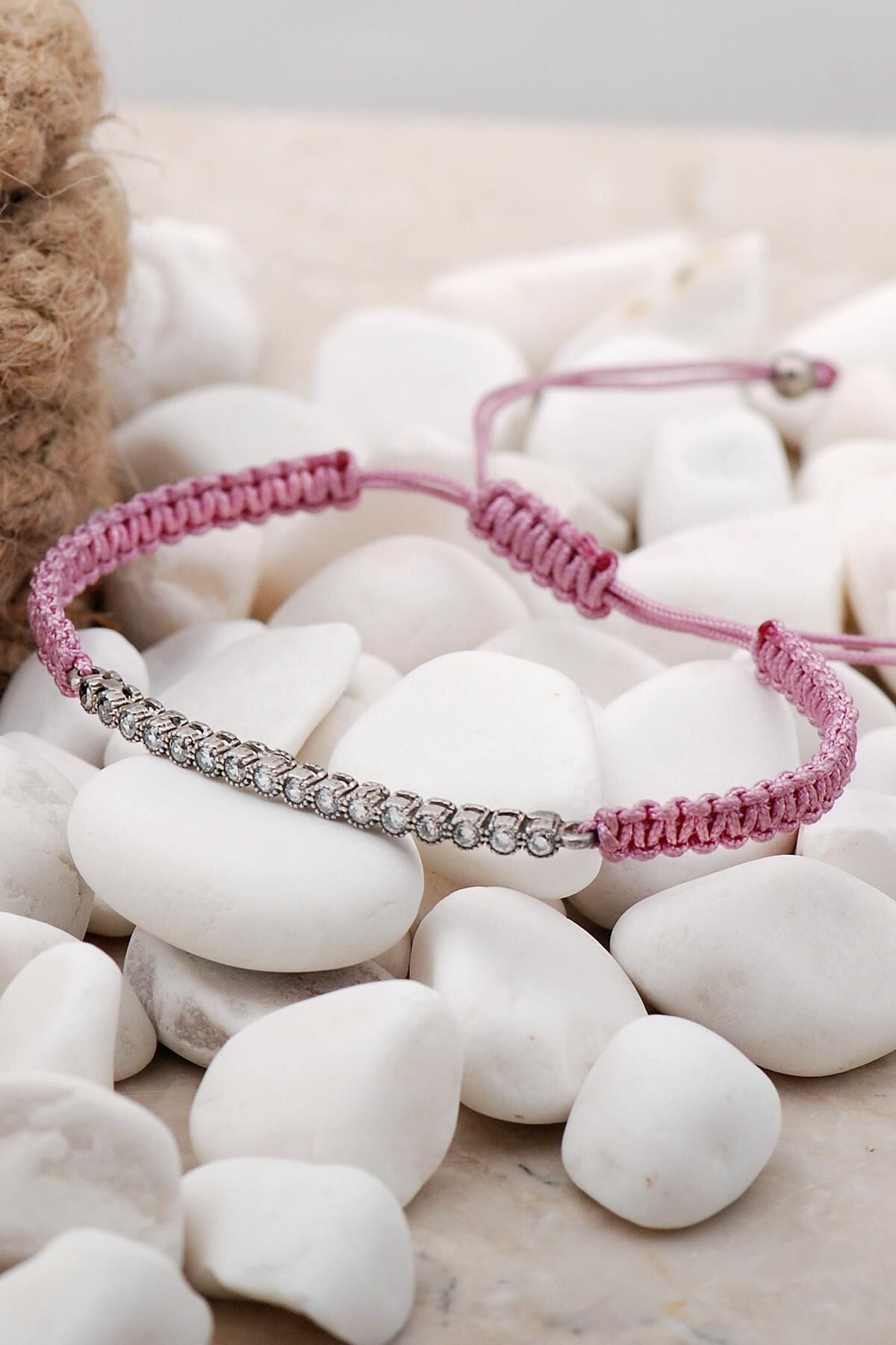 Su Yolu Gümüş Makrome Bileklik 3857