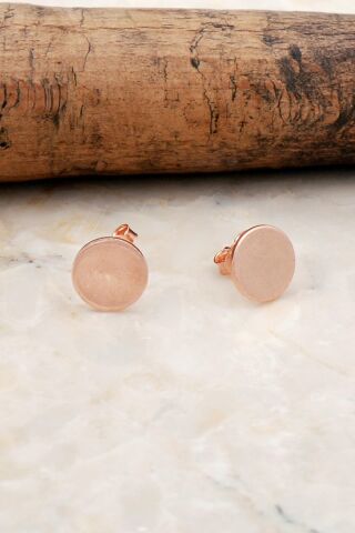 8 mm Plaka Rose Gümüş Küpe 5315