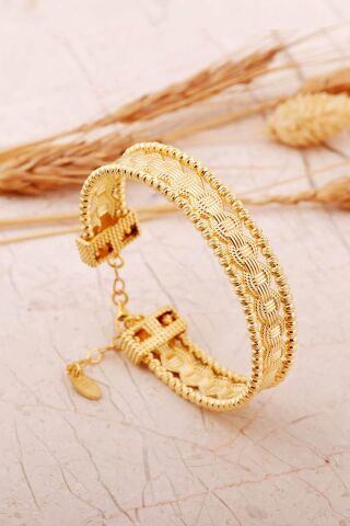 Dorissa Altın Kaplama Gümüş Örgü Bilezik 4814