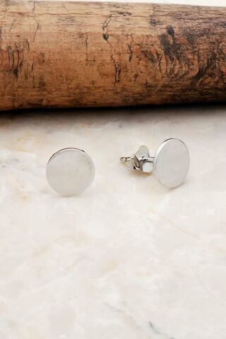 8 mm Plaka Gümüş Küpe 5317