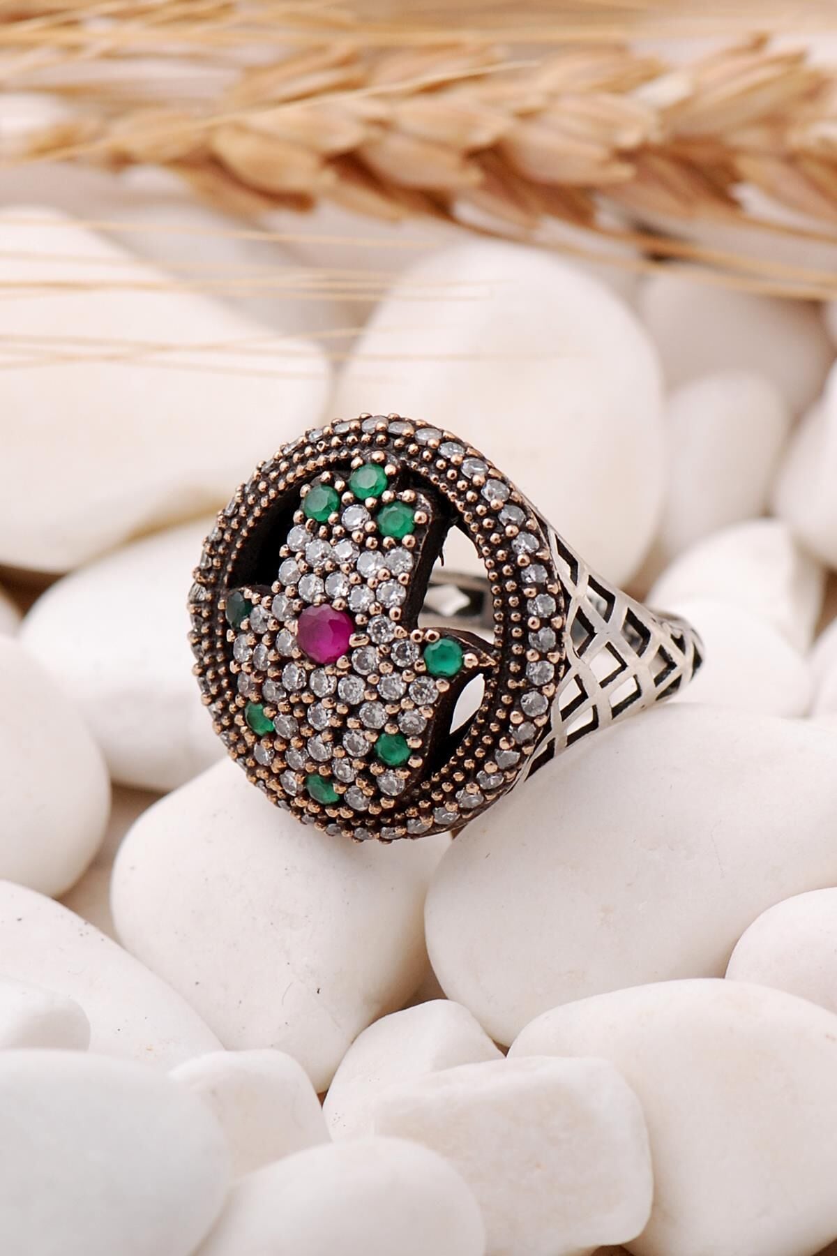 Bereket Eli Elişi Gümüş Yüzük 78