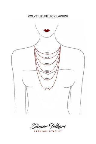 Taşlı Damla Rose Gümüş Choker Kolye 7926