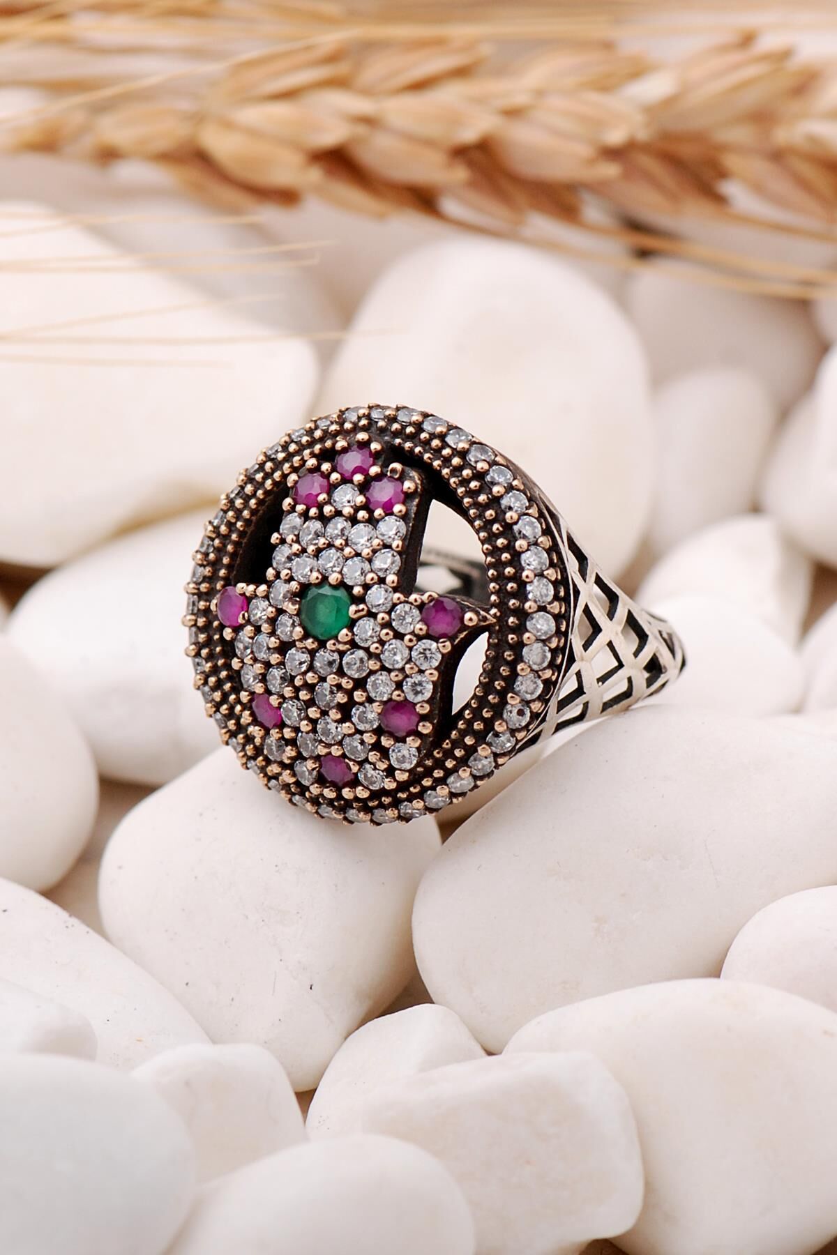 Bereket Eli Elişi Gümüş Yüzük 79