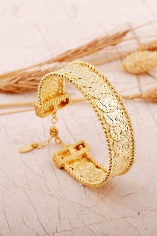 Dorissa Altın Kaplama Tuğralı Gümüş Bilezik 4815