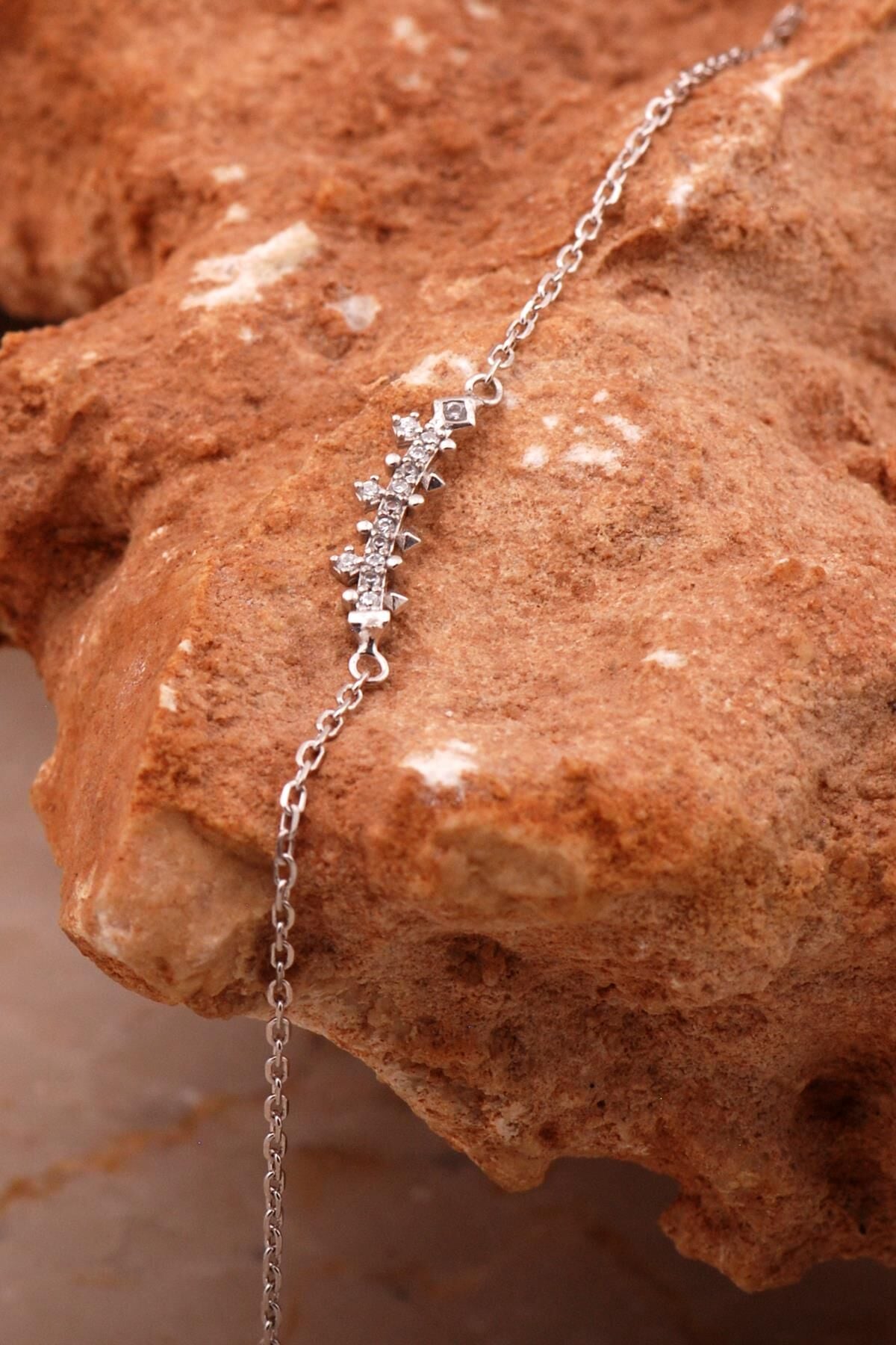 Ritim Tasarım Mini Rodyumlu Gümüş Bileklik 4635