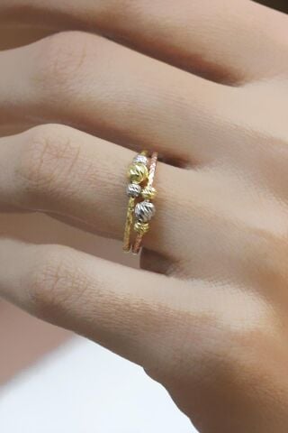 Dorissa Altın Yaldızlı Gümüş Yüzük 3058