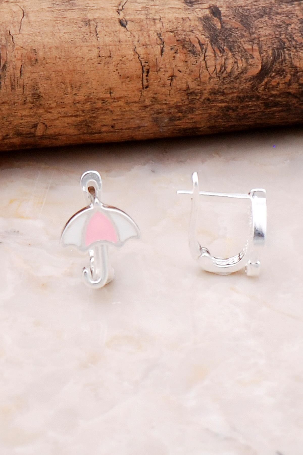 Şemsiye Mineli Gümüş Çocuk Küpe 5322