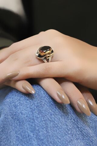 Elişi Renk Değiştiren Taşlı Sultanit Gümüş Yüzük 3059