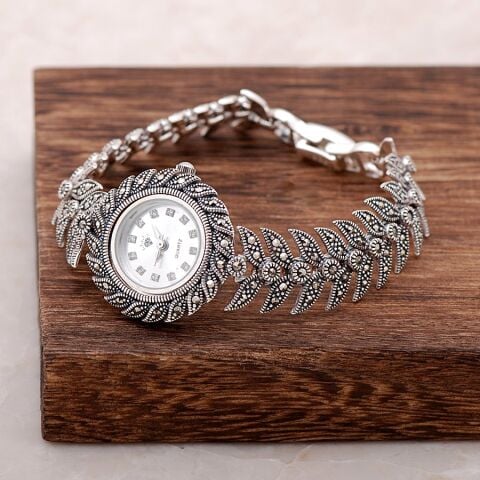 Markazit Taşlı Başak Gümüş Saat 119