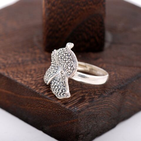 Markazit Taşlı Tasarım Gümüş Yüzük 2418