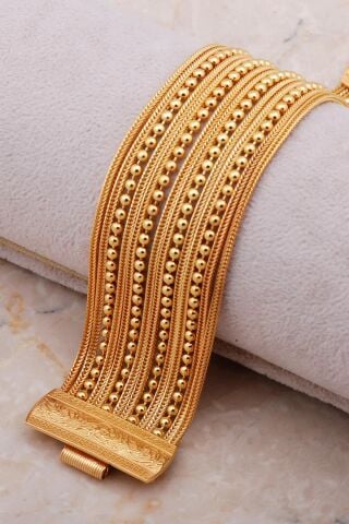 Midyat Hasırı Tasarım Elişi Altın Kaplama Gümüş Bileklik 4305