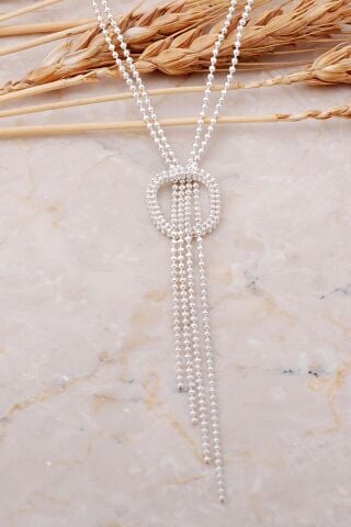 Sallantılı Tasarım İtalyan Gümüş Kolye 7643