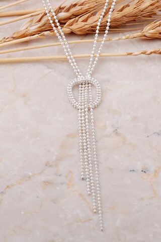 Sallantılı Tasarım İtalyan Gümüş Kolye 7643