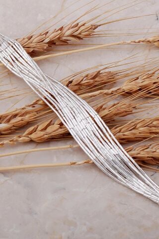 İtalyan Gümüş Kesme Çubuklu 15 Sıralı Bileklik 3973